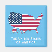 Aangepaste Verenigde Staten kaart en vlag rood wit Magneet (Voorkant)