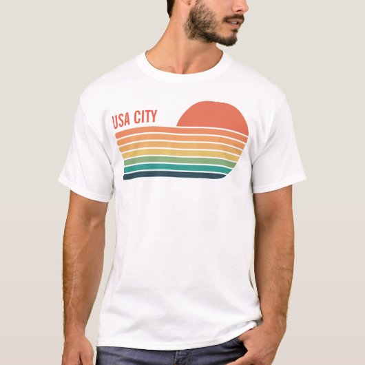 Aangepaste Verenigde Staten Stad Staat Geografie R T-shirt (Voorkant)