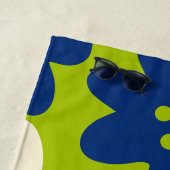 Aangepaste verf blauw en groen ventilatorvet strandlaken (In situ)