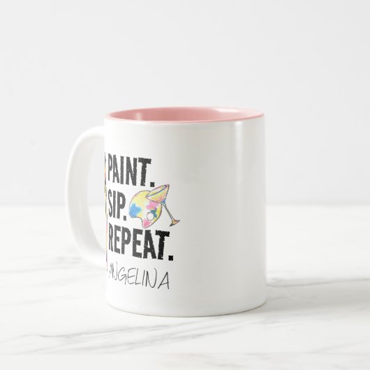 Aangepaste verf- en Sip Birthday-partij Tweekleurige Koffiemok (Voorkant links)