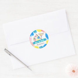 Aangepaste verf- en Sip-Birthday-verf Ronde Sticker