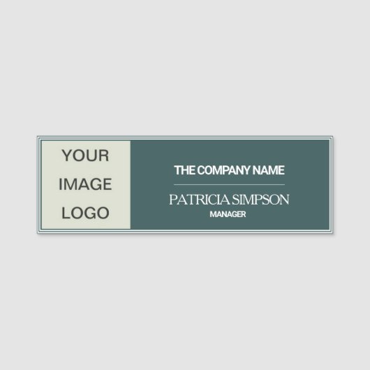 Aangepaste verfijnde leigrijs Professional: LOGO,  Naamplaatje (Voorkant)