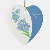 Aangepaste, vergeten-me-niet-Waterverf ventilator Keramisch Ornament (Rechts)