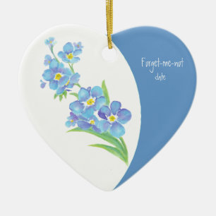 Aangepaste, vergeten-me-niet-Waterverf ventilator Keramisch Ornament