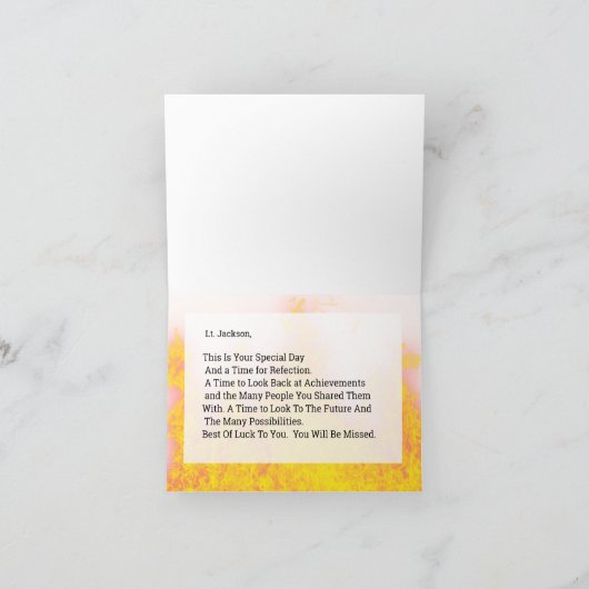 Aangepaste vergoeding voor brandweerlieden met vuu bedankkaart (Binnen)