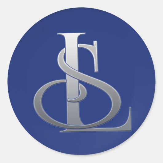 Aangepaste vergrendelingsmonogram ronde sticker (Voorkant)