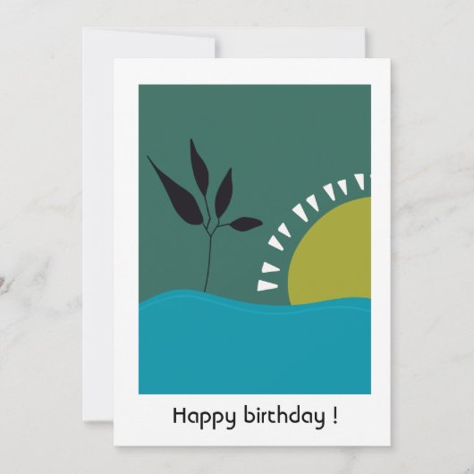 aangepaste verjaardag 30 groene landschap bedankkaart (Voorkant)