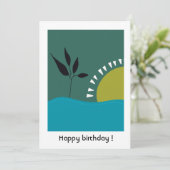 aangepaste verjaardag 30 groene landschap bedankkaart (Staand voorkant)