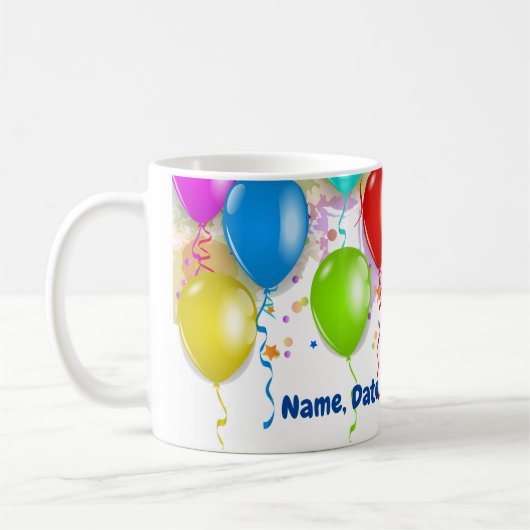 Aangepaste Verjaardag Ballon Mok (Links)