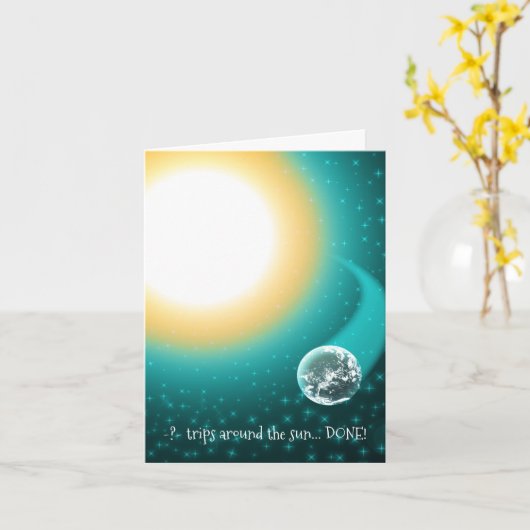 Aangepaste verjaardag banen rond de zon kaart (Gele Bloem)