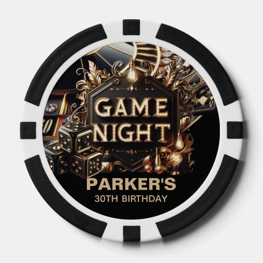 Aangepaste verjaardag Casino Spel Nacht Poker Chips (Voorkant)
