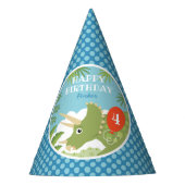 Aangepaste verjaardag Dinosaurus Triceratops Any A Feesthoedjes (Voorkant)