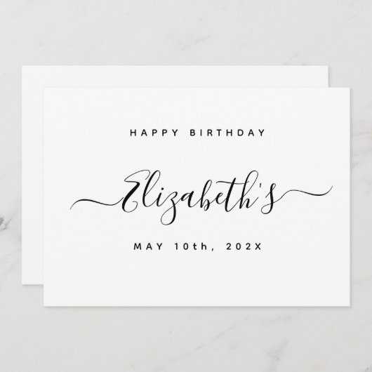 Aangepaste verjaardag feestdagenkaart (Voorkant / Achterkant)