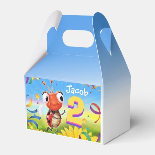 Aangepaste Verjaardag Feestdoos jongen 2 jaar Lil’ Bedankdoosjes (Achterkant)