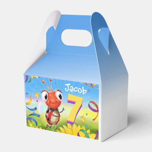 Aangepaste Verjaardag Feestdoos jongen 7 jaar Lil’ Bedankdoosjes (Achterkant)