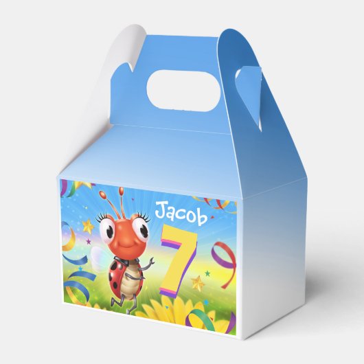 Aangepaste Verjaardag Feestdoos jongen 7 jaar Lil’ Bedankdoosjes (Voorkant Zijde)