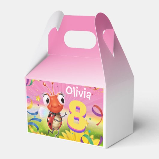 Aangepaste Verjaardag Feestdoos meisje 8 jaar Lil’ Bedankdoosjes (Achterkant)