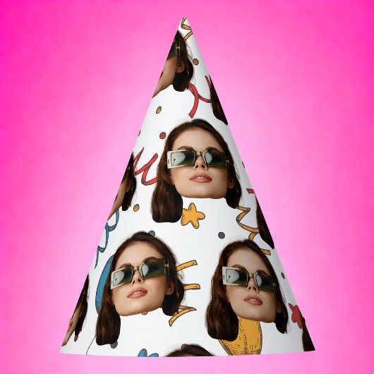 Aangepaste Verjaardag, Foto, Gezicht, Patroon, Par Feesthoedjes