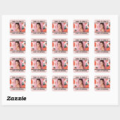 Aangepaste Verjaardag Fotonaam Elke Leeftijd Aardb Vierkante Sticker (Vel)