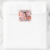 Aangepaste Verjaardag Fotonaam Elke Leeftijd Aardb Vierkante Sticker (Tas)