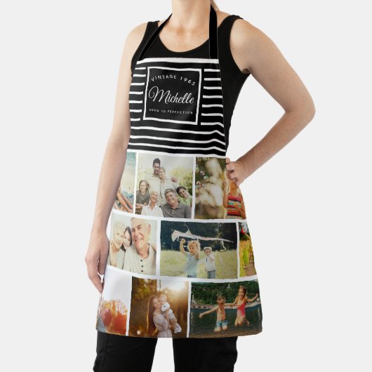 Aangepaste Verjaardag  Geboortejaar Fotocollage Schort (Insitu)