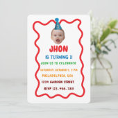 Aangepaste Verjaardag Gezicht Party Pet, Baby 1e V Kaart (Staand voorkant)