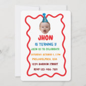 Aangepaste Verjaardag Gezicht Party Pet, Baby 1e V Kaart (Voorkant)