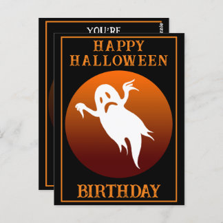 AANGEPASTE VERJAARDAG GHOST HALLOWEEN FEESTVIERING BRIEFKAART