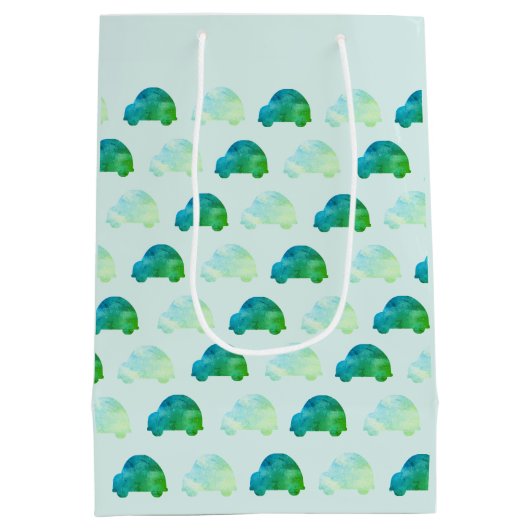 Aangepaste Verjaardag Gift Bag – Waterverf Car Pat Medium Cadeauzakje (Achterkant)