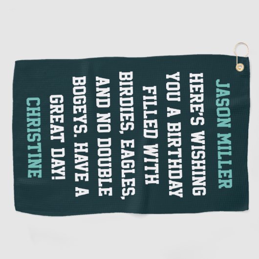 Aangepaste Verjaardag Groeten Golfhanddoek (Horizontaal)