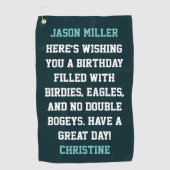 Aangepaste Verjaardag Groeten Golfhanddoek (Voorkant)