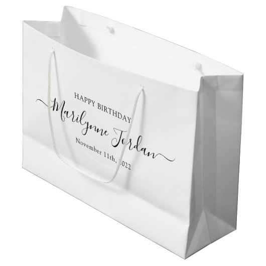 Aangepaste verjaardag groot cadeauzakje (Voorkant Gekanteld)