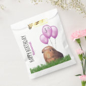 Aangepaste Verjaardag Guinee Pig Paarse Ballons Fa Bedankzakje (Gezegeld)