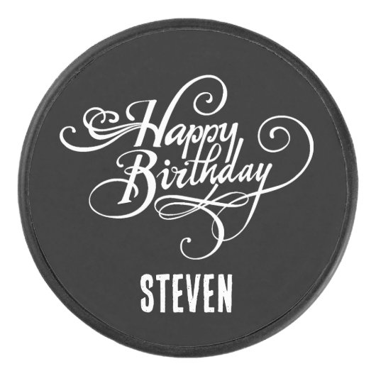 Aangepaste verjaardag hockey puck (Voorkant)