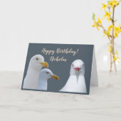 Aangepaste Verjaardag Humor van All Us Flock Seagu Kaart (Gele Bloem)