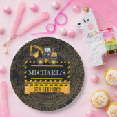 Aangepaste verjaardag in aanbouw papieren bordje (Feest)