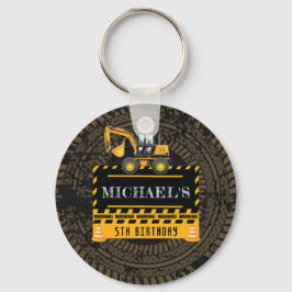 Aangepaste verjaardag in aanbouw sleutelhanger