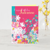 Aangepaste verjaardag kaart (Gele Bloem)