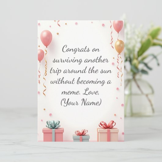 Aangepaste Verjaardag Kaart - Gepersonaliseerde Gr (Staand voorkant)