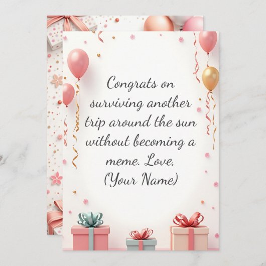 Aangepaste Verjaardag Kaart - Gepersonaliseerde Gr (Voorkant / Achterkant)