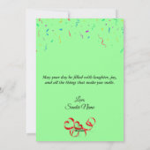 Aangepaste Verjaardag Kaart met Ballonnen & Confet (Achterkant)