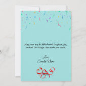 Aangepaste Verjaardag Kaart met Ballonnen & Confet (Achterkant)