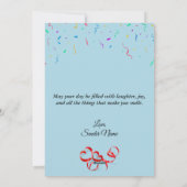 Aangepaste Verjaardag Kaart met Ballonnen & Confet (Achterkant)