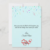 Aangepaste Verjaardag Kaart met Ballonnen & Confet (Achterkant)