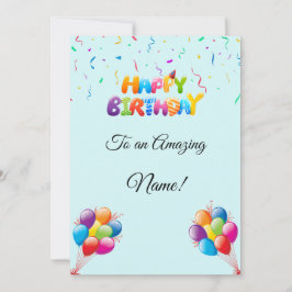 Aangepaste Verjaardag Kaart met Ballonnen & Confet