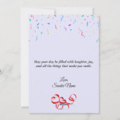 Aangepaste Verjaardag Kaart met Ballonnen & Confet (Achterkant)