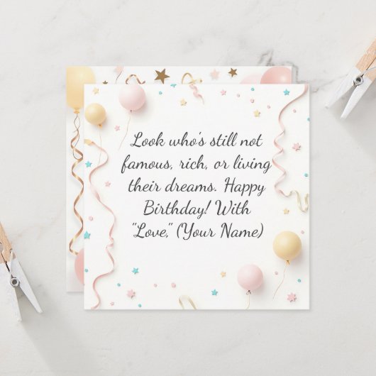 Aangepaste Verjaardag Kaart – Persoonlijke Groet (Voorkant / Achterkant in situ)