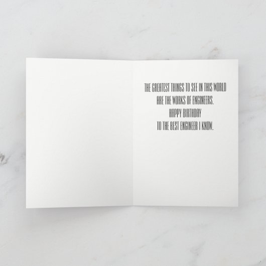 Aangepaste Verjaardag Kaart voor een Engineer (Binnen)