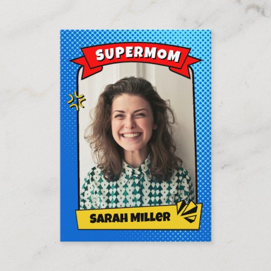Aangepaste Verjaardag Kaart voor Mom Comic Trading Contactkaartje (Voorkant)