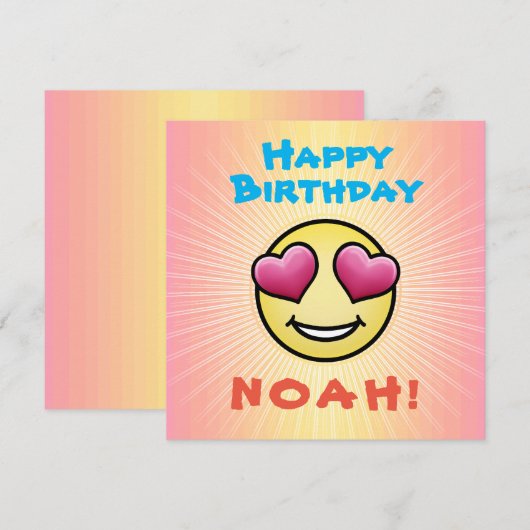 Aangepaste Verjaardag Liefde Emoji Kaart (Voorkant / Achterkant)